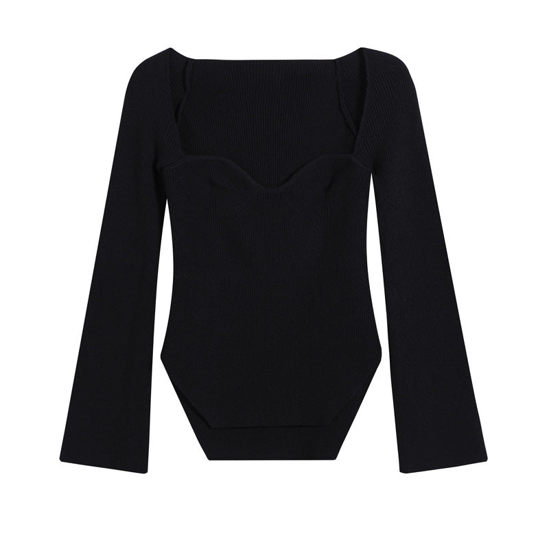 Women's Off-neck Pullover Long Sleeve Top Bottoming Sweater