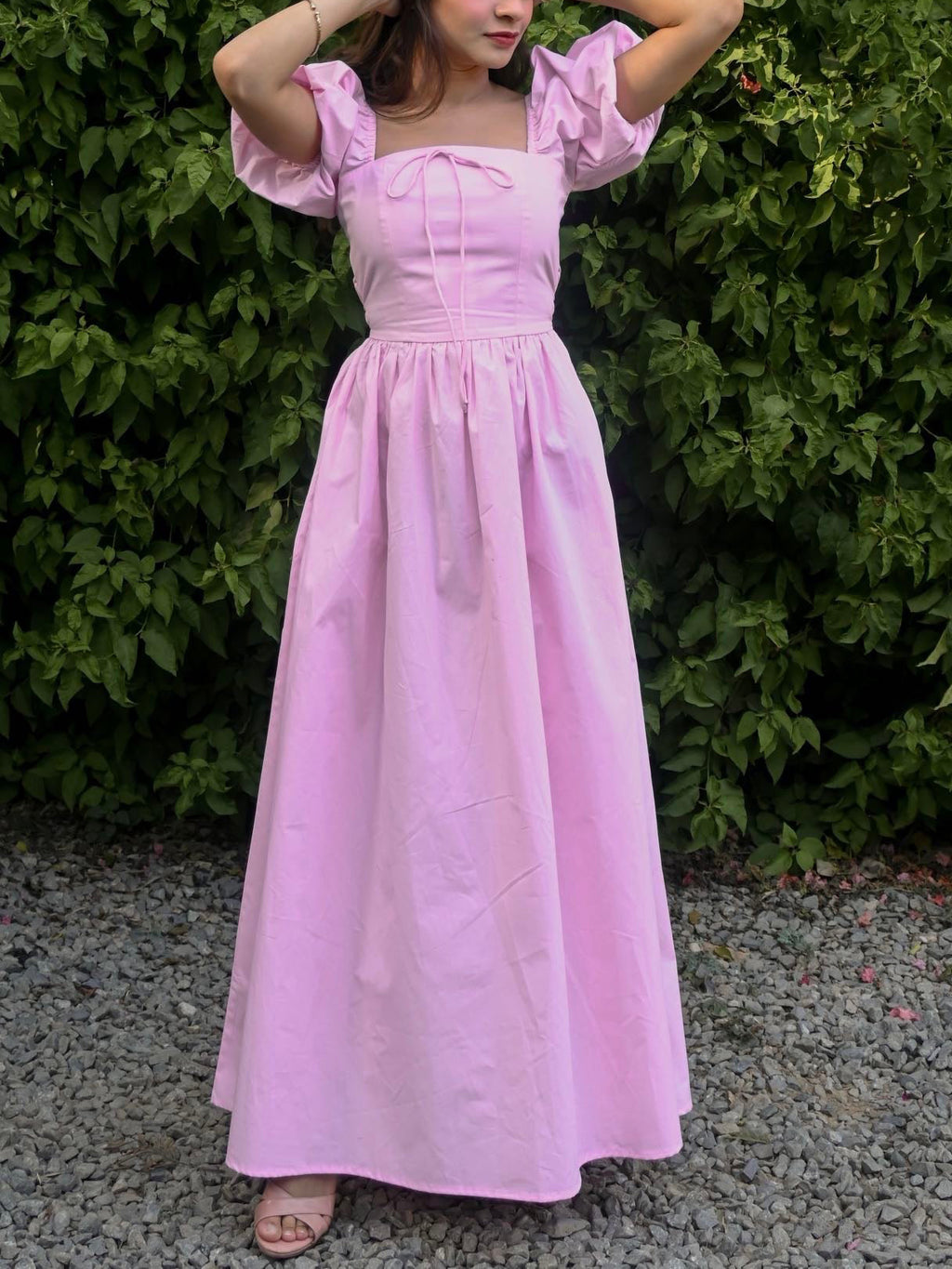 Puff Sleeve Tie Dress