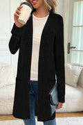 Long Sleeve Loose Pockets Knitted Cardigan Jacket