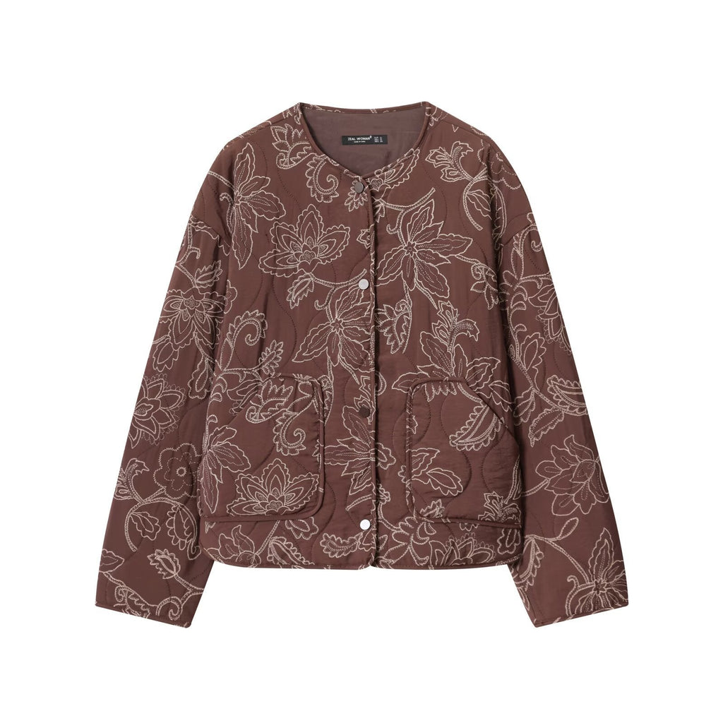New Women's Quilted Embroidered Coated Jacket