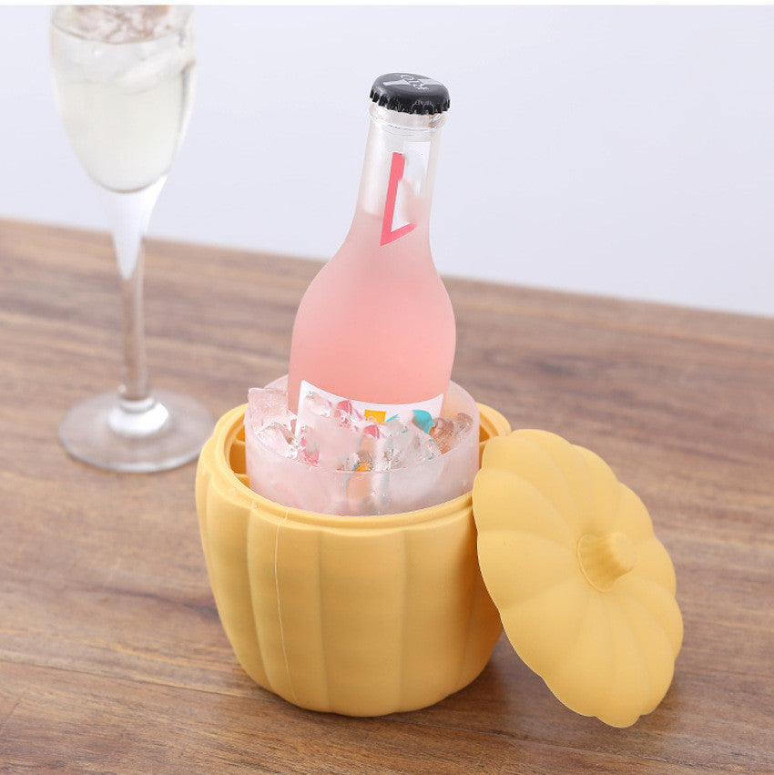 2-in-1 Pumpkin Ice Cube Maker Silicone Multi-functional Ice Bucket Portable Ice Cube Tray For Chilling Bar Cocktail Whiskey