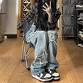 Trendy Cool Design Student Niche High Street Wide-leg Pants