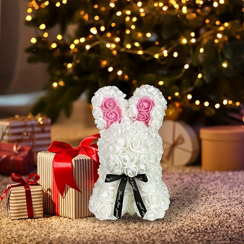 Eternal Flower Confession Rabbit – Artificial Rose Bouquet Gift Box