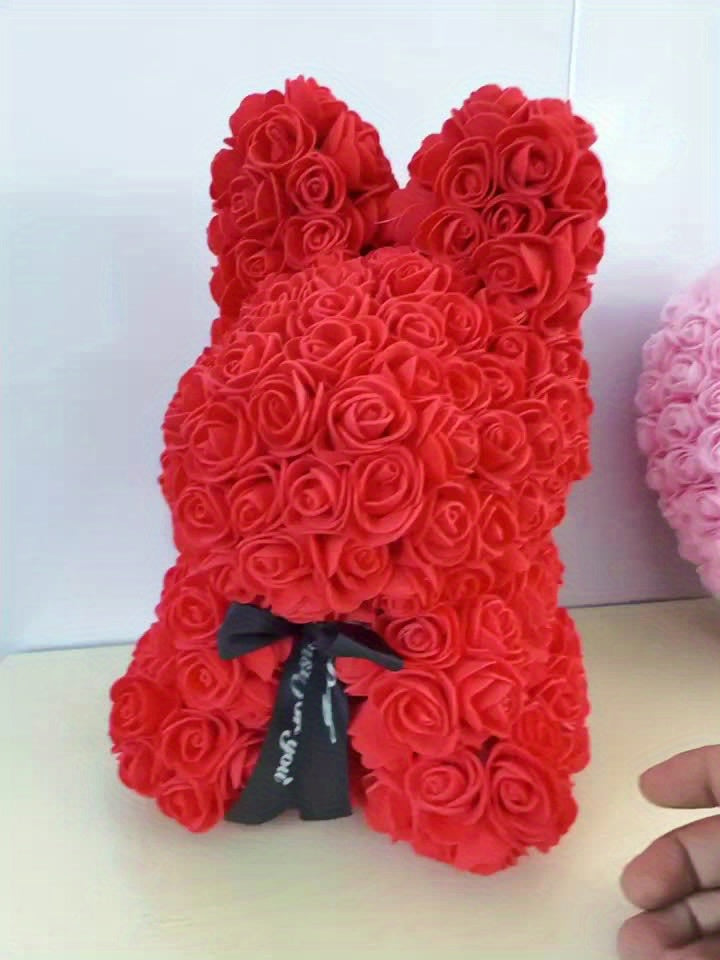 Eternal Flower Confession Rabbit – Artificial Rose Bouquet Gift Box