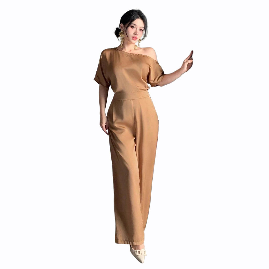Silky-elegant Asymmetrical Jumpsuit For Women