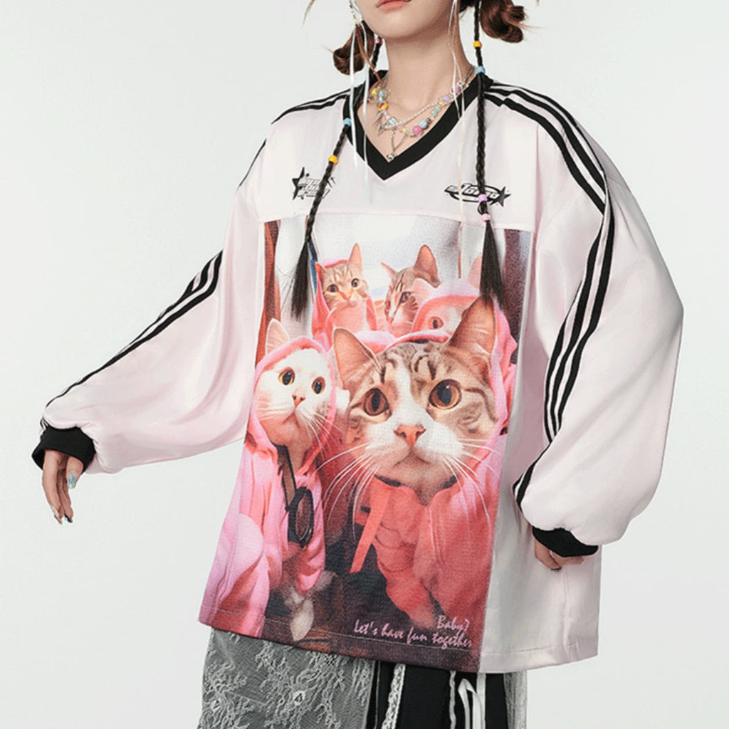 Women's Casual Printed American High-street Loose Top