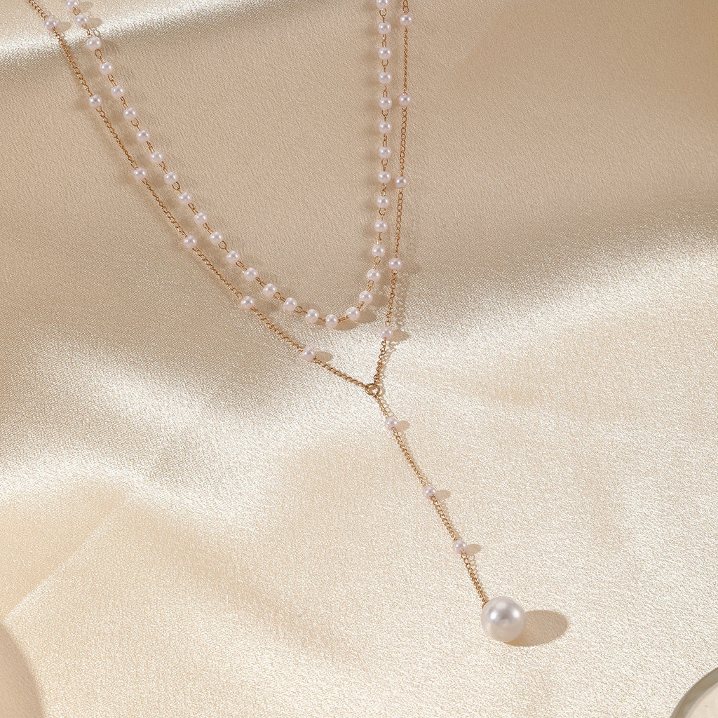 Pearl Double Layer Twin Pearl Necklace