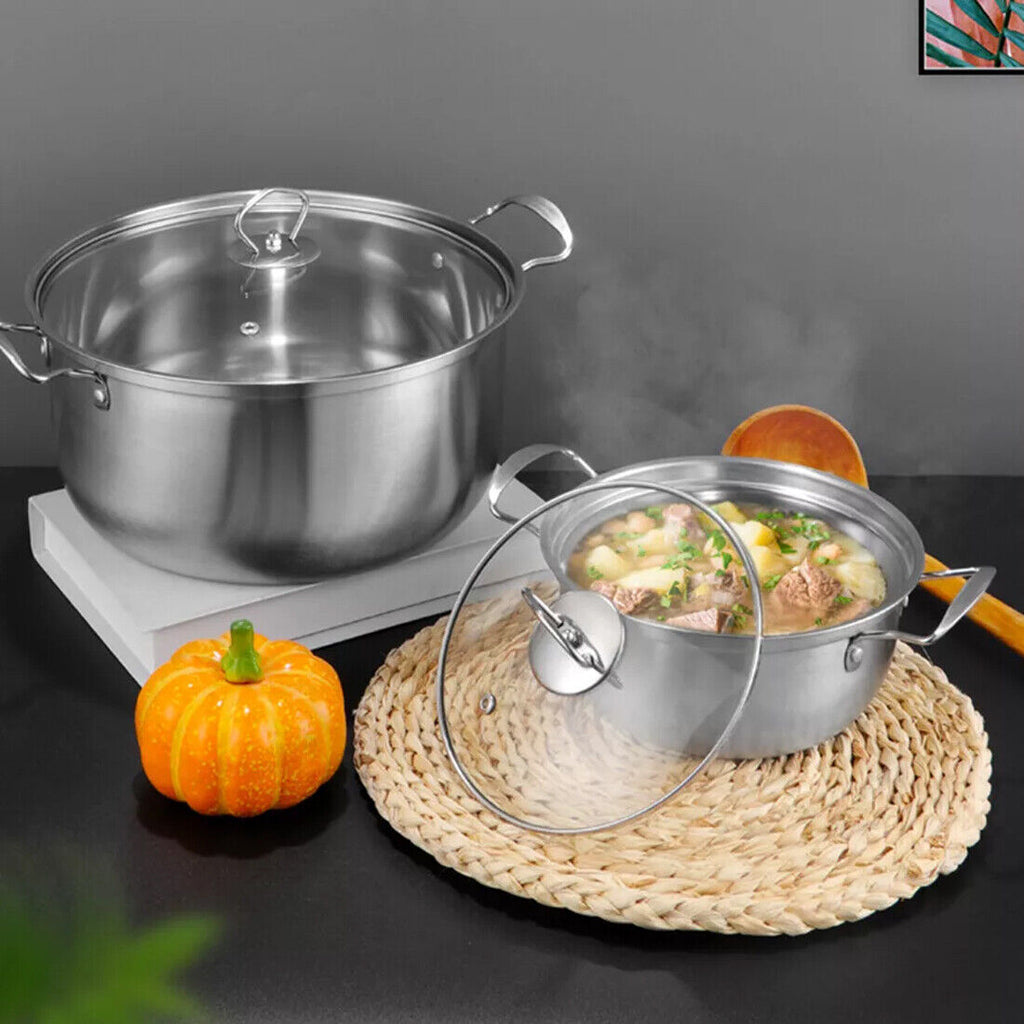11 Piece Stainless Steel Cookware Pan Set Non-Stick Induction Pots Lids Pans Utensils