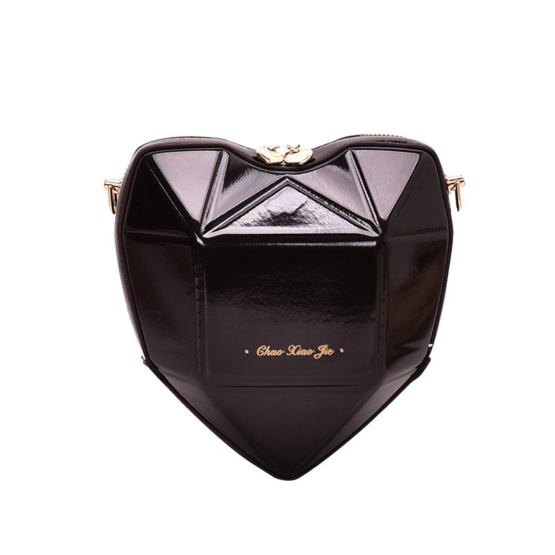 Geometric heart-shaped bag