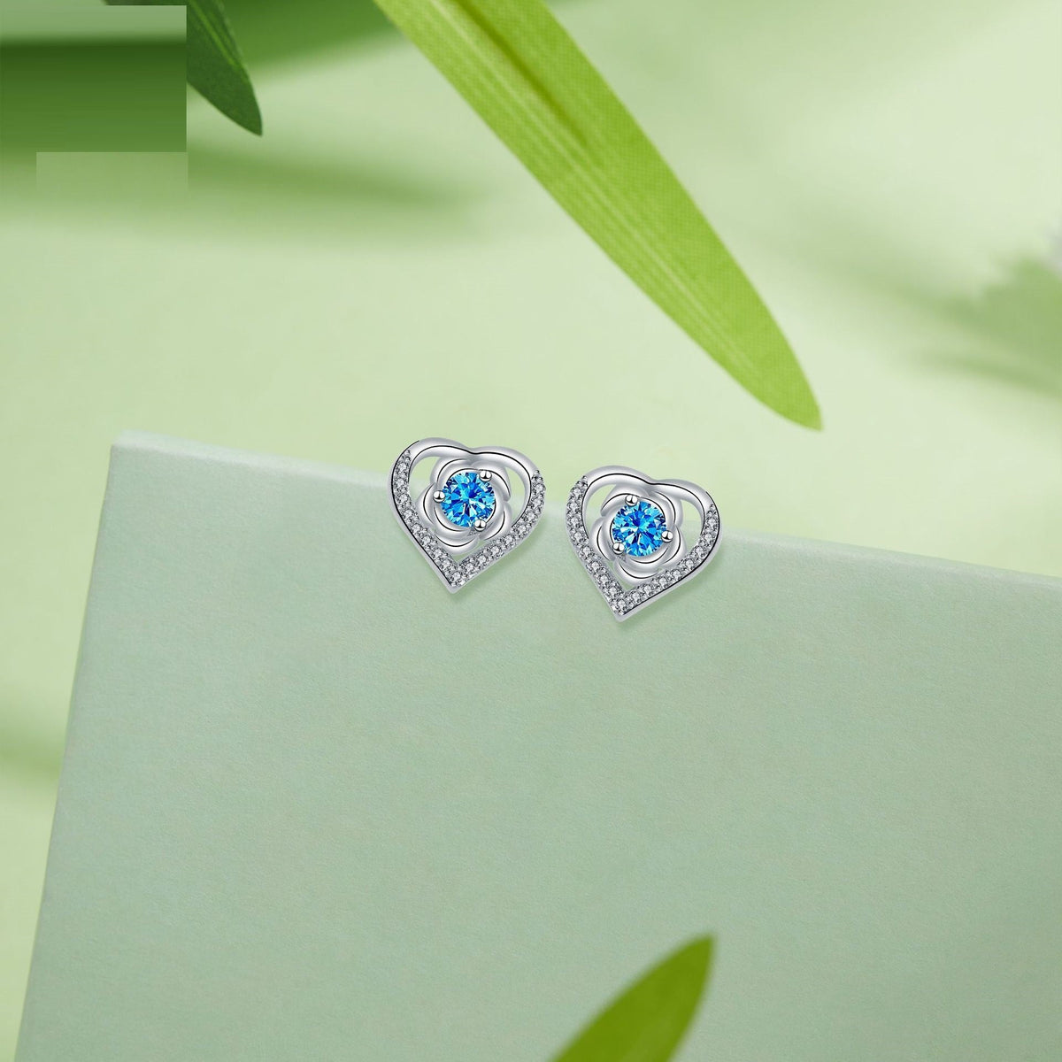 Love Heart Stud Earrings Temperament Valentine's Day Gift