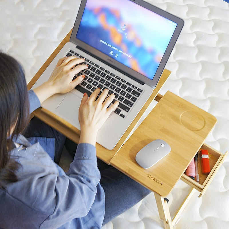 Folding Laptop Bed with Small Table Lazy Simple Desk