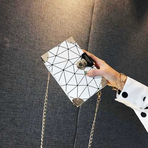 Geometric Pattern Crossbody Shoulder Box Bag