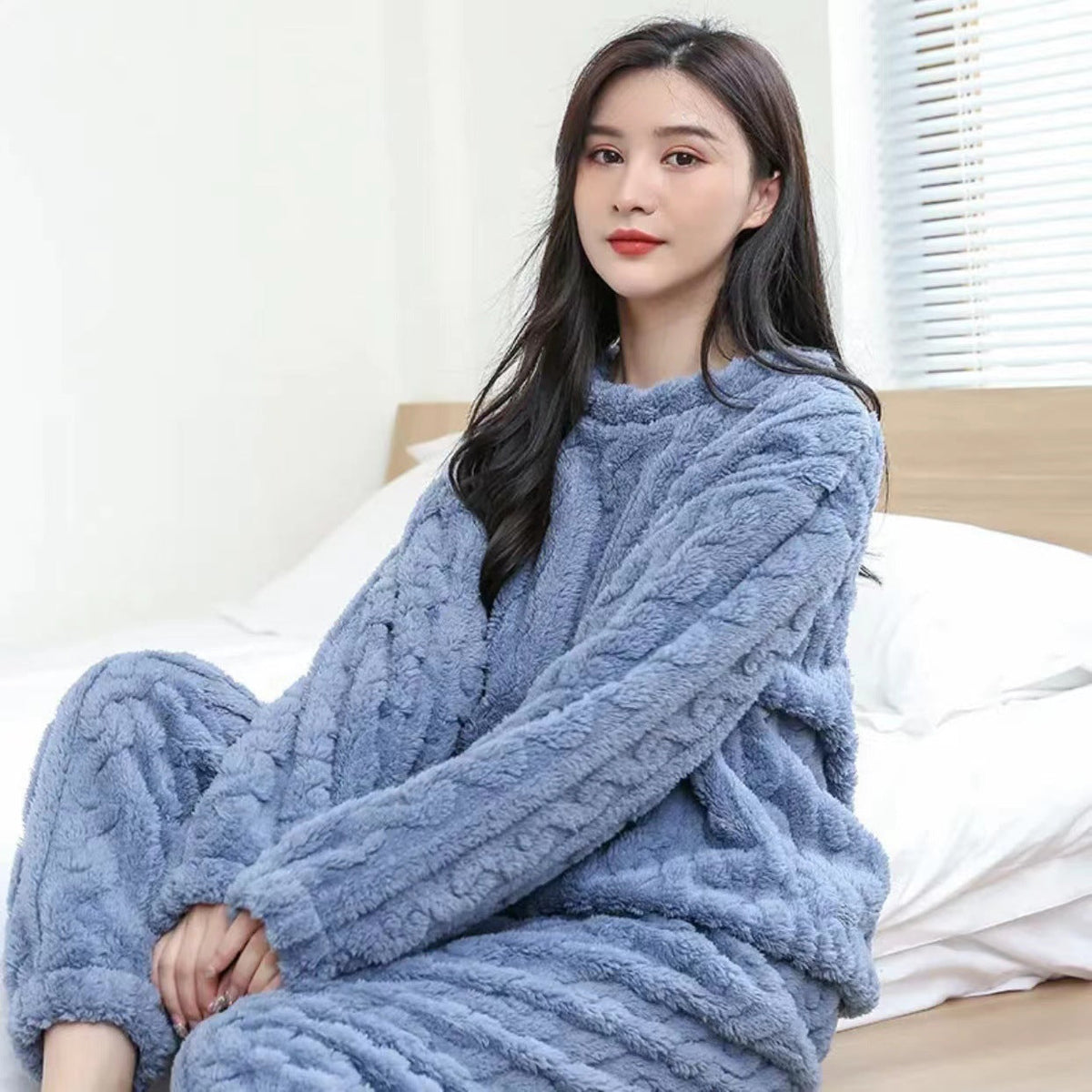 Loose Jacquard Warm Suit Warm Home Clothes