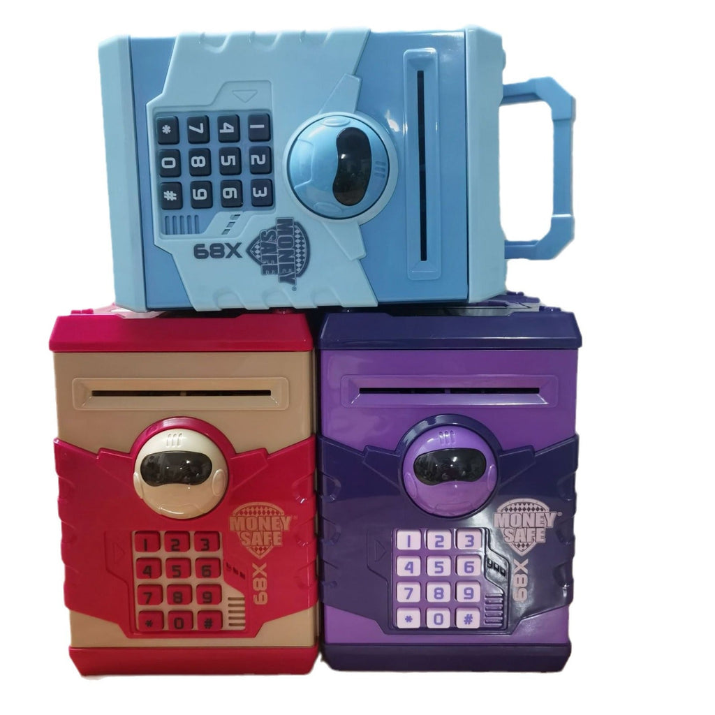Cash Machine Savings Piggy Bank Password Lock Safe Box