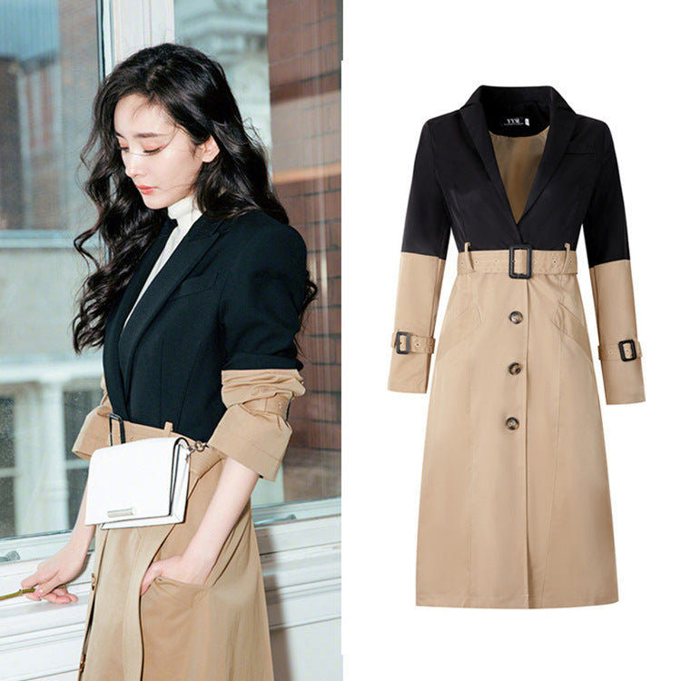 Women's thin windbreaker mid-length coat coat