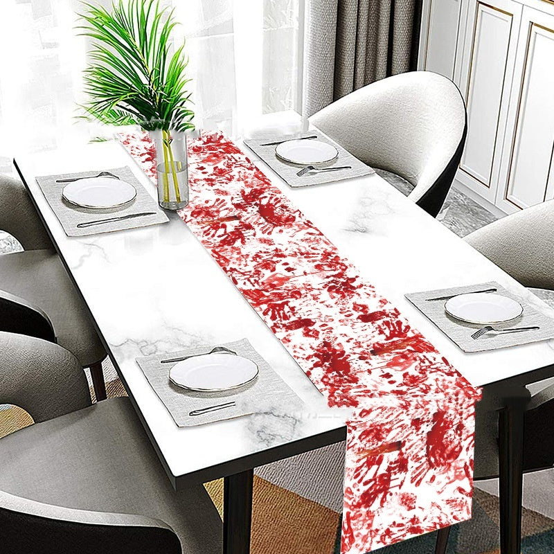 Halloween Horror Bloody Hand Printed Tablecloth Decoration
