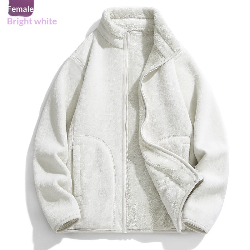 Lambswool Fleece Jacket Double Sided Fleece Coat