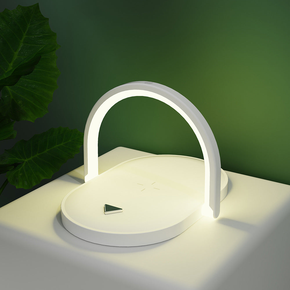 3-in-1 Wireless Charging Station with LED Night Light | 15W Fast Charger Desk Lamp