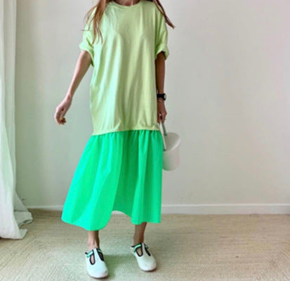 Summer age reduction patchwork dress