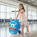 Ride-on Luggage 20-inch Kids Scooter Suitcase With Flash Wheels Blue