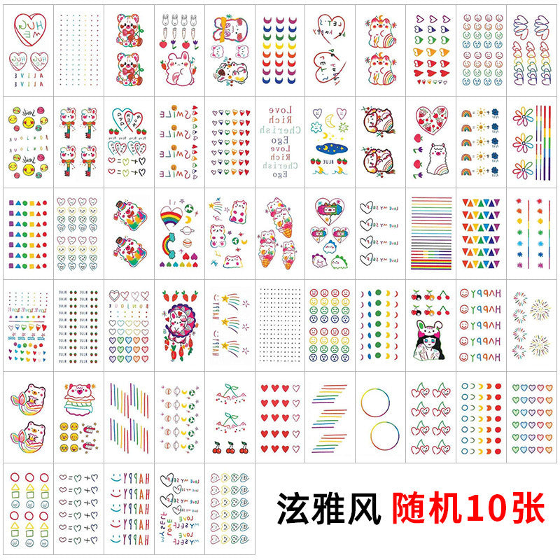 Wholesale small fresh tattoo stickers South Korea tattoo flowers eyebrow butterfly English cartoon face tattoo stickers 60