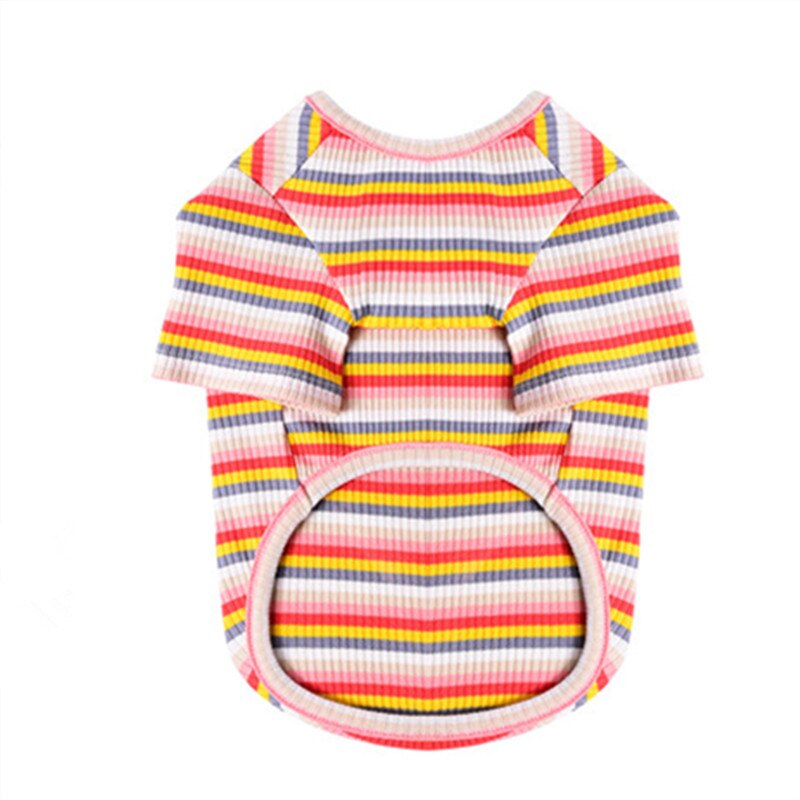 Summer Thin Cotton Breathable Striped T-shirt For Dogs And Cats