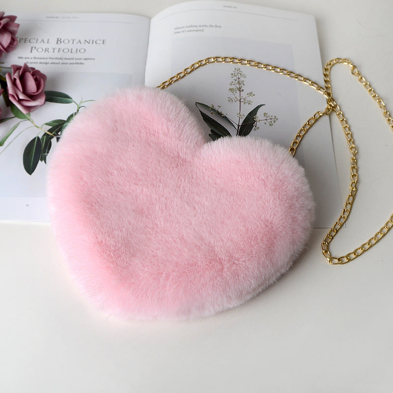 Plush love shoulder bag
