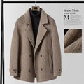 Men's Business-Style Double-Faced Wool Coat Korean-Style Wool Overcoat