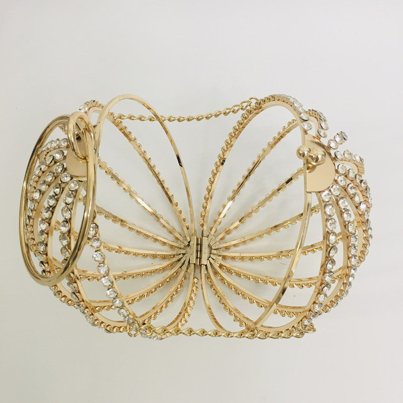Hollow diamond ball bag dinner bag bird cage bun mother bag handbag