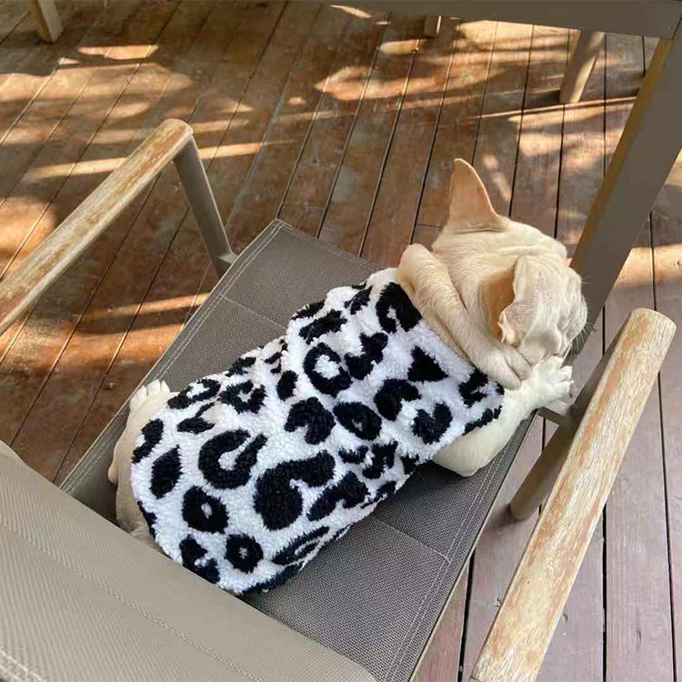 Cashmere thickened cow leopard vest