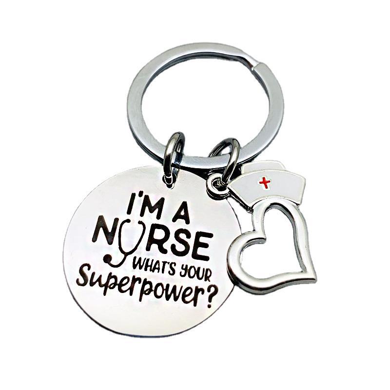 Stainless Steel Lettering Keychain Nurse's Day Gift Giveaway