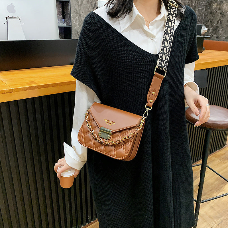 Fashion Rhombus Embroidery Thread One-shoulder Small Square Bag