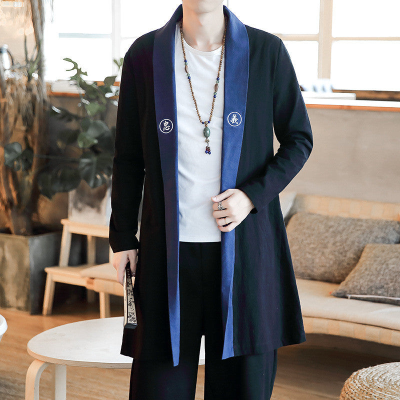 Mid-century Embroidered Trench Coat Jacket