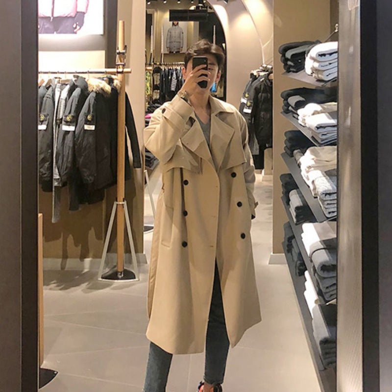 Mid-length Over-the-knee Loose Coat Handsome Coat