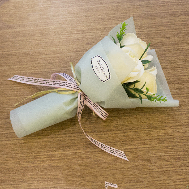 3 Soap Roses Bouquet Simulation Flower Chinese Valentine's Day Gift For Mother