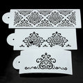 3-piece cake spray mold cake embossing mold printing mold edge fancy fondant mold fondant hollow Template