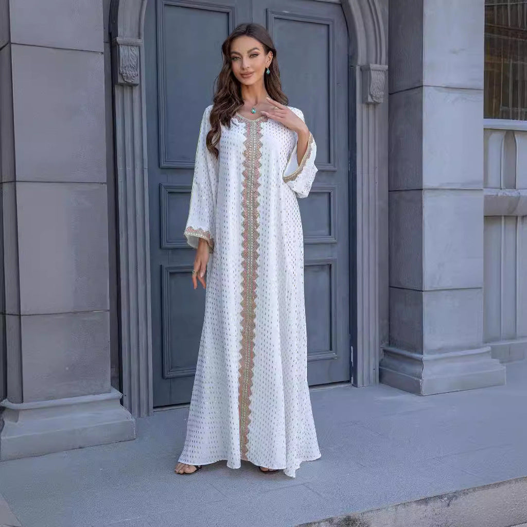 Simple Lace Slim-fit Dubai Women's Dress