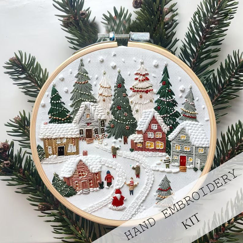 Embroidered Christmas Kit Material Package