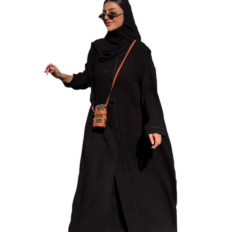 French Comfortable Mid-length Robe Women's Trench Coat And Overcoat