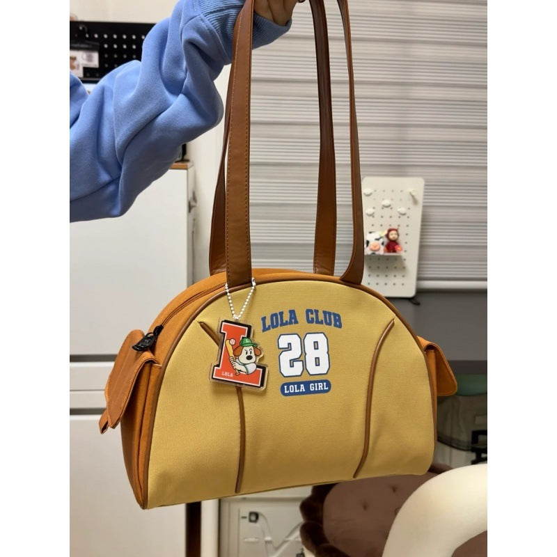 American Retro Three-dimensional Half Round Shoulder Bag