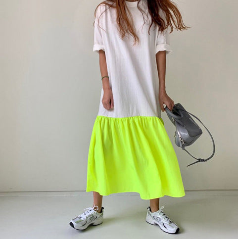 Summer age reduction patchwork dress