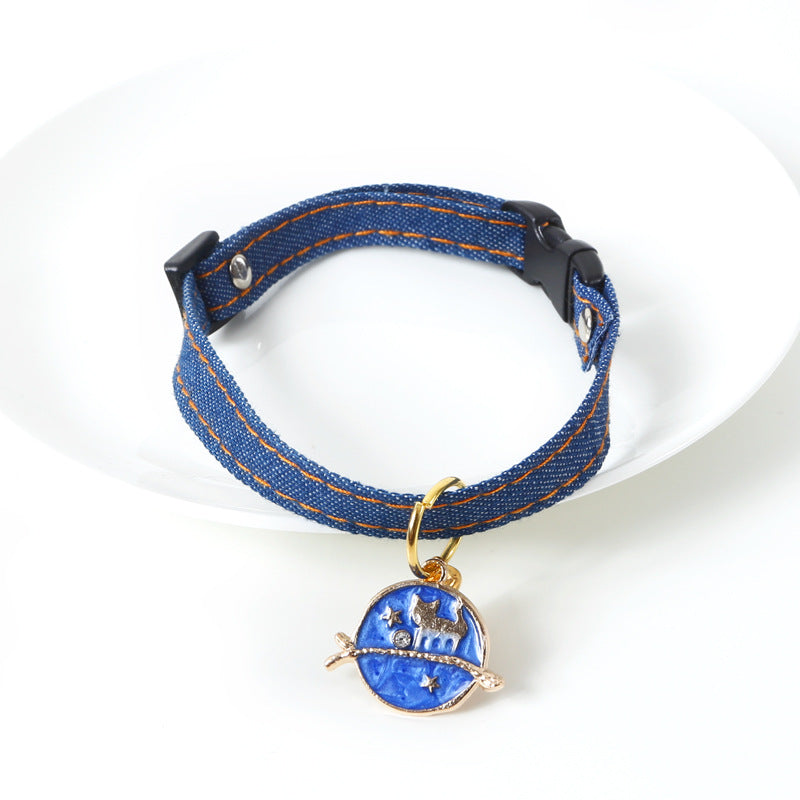 Pet denim five-pointed star pendant