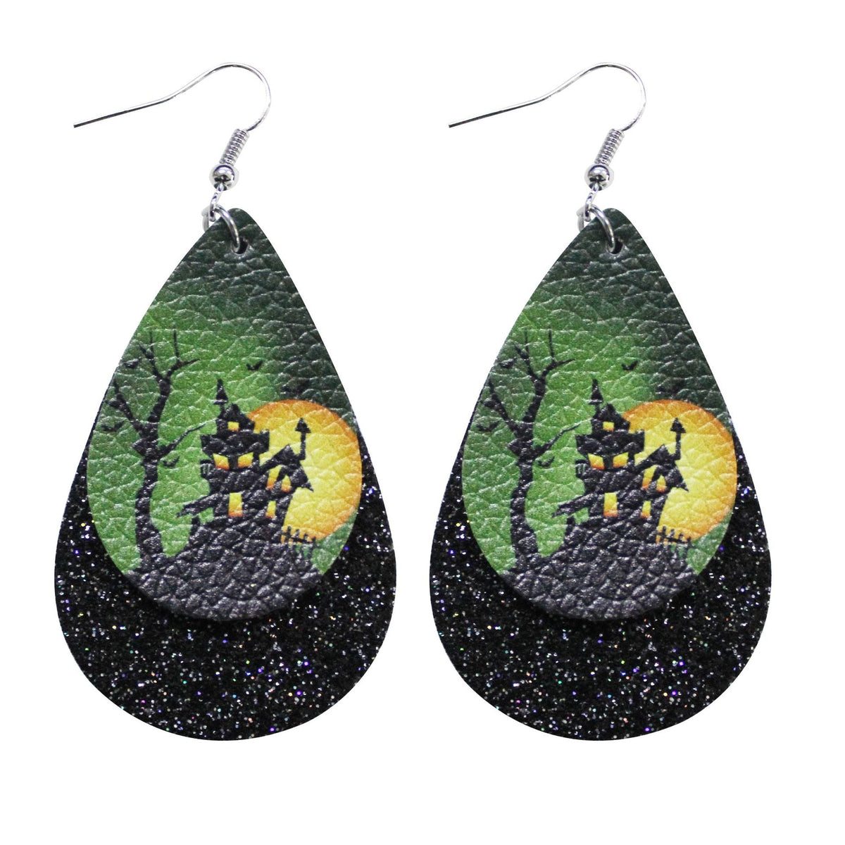Halloween Leather Water Drop Earrings Fashion Simple Ghost Festival Earrings Personalized Skull Pumpkin Lantern Earrings Factory Hot Sale