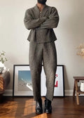 Men's Plaid Two-Piece Suit-Slim Fit Blazer And Trousers