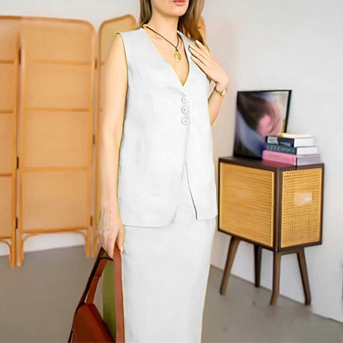 Casual Loose Top Long Skirt Two-piece Suit