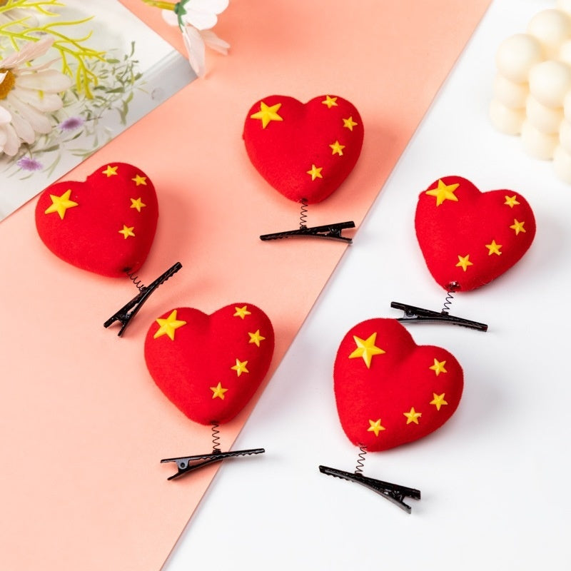 National Day Flag Barrettes Creative Hair Accessories Kindergarten Prizes