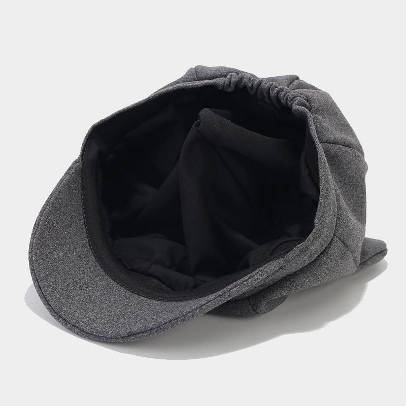 Retro Woolen Peaked Cap Women's Solid Color Painter Cap Tide