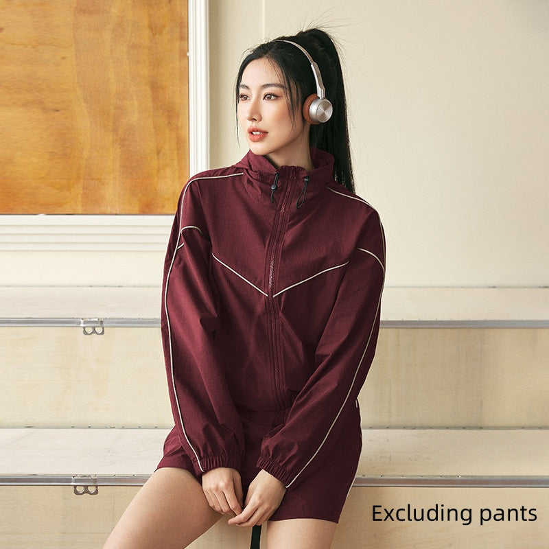 Women's Short UPF200 Sun-Protective Clothing Breathable Hooded Lightweight Jacket