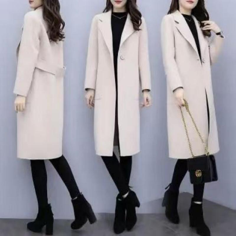 New Autumnwinter Wool Coat, Mid-length, Loose-fit, Korean Style