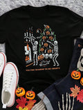 Women's Round Neck Halloween Pumpkin Print Short Sleeve